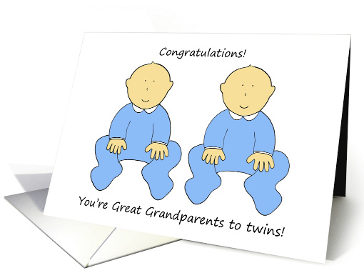 Congratulations You're Great Grandparents to Twin Boys card (1377750)