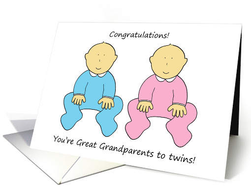 Congratulations You're Great Grandparents to Twins card (1377798)