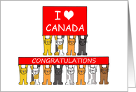 Congratulations on Becoming a Canadian Citizen Cartoon Cats card