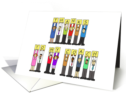 Thanks to My Coach Cartoon Group of People card (1378810)