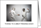 Fencing Coach Thanks Two Fencers in Competition card