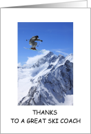Ski Coach Thanks Extreme Skiing Mountain Jump card