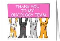 Thanks to Breast Cancer Oncology Team Cats Wearing Pink Ribbons card