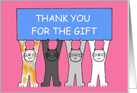 Thanks for the Gift when I was Poorly, Cartoon Cats. card