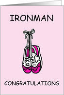 Ironman Congratulations for Her Cartoon Trainers card