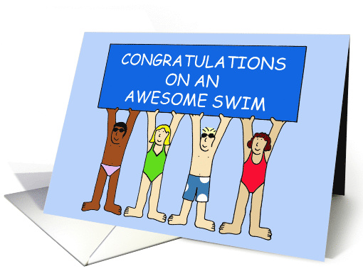 Awesome Swim Congratulations Cute Cartoon Children card (1390666)