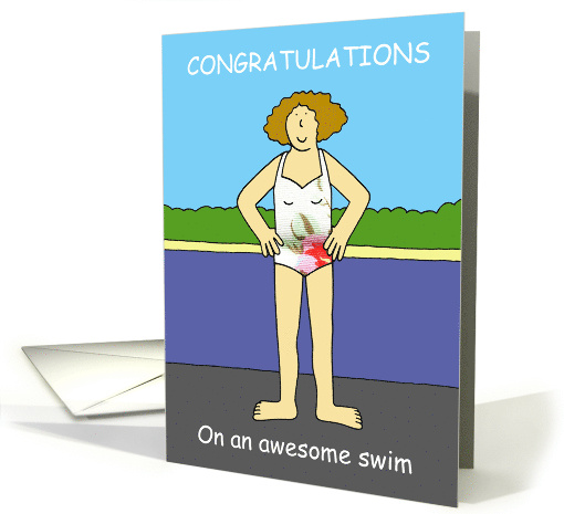 Awesome Swim Congratulations Cartoon for Female card (1390838)