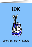 10K Congratulations for Male Runner Cartoon Training Shoes card