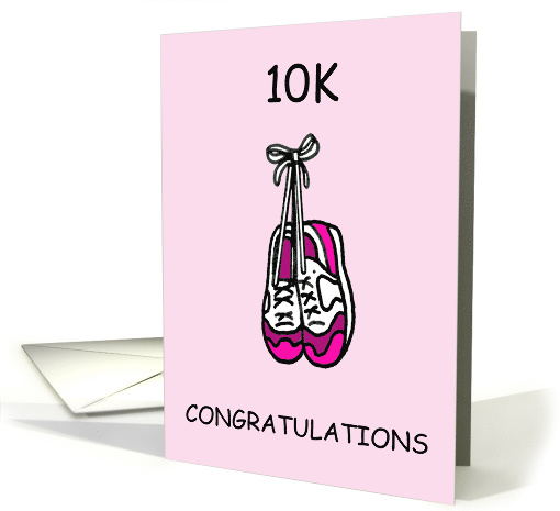 10K Congratulations for Female Runner Cartoon Training Shoes card