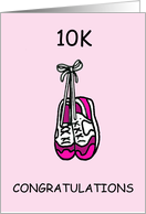 10K Congratulations for Female Runner Cartoon Training Shoes card