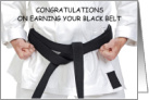 Black Belt Congratulations Martial Arts Success Belt and Uniform card