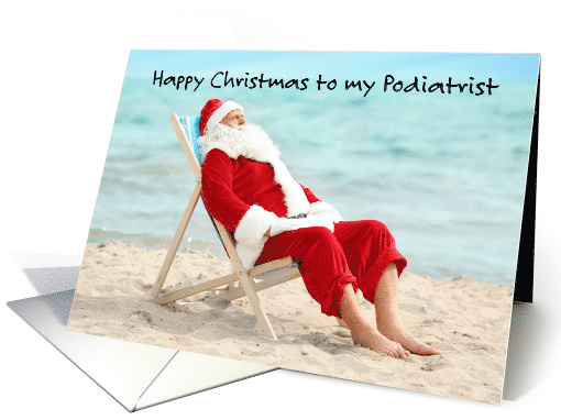 Podiatrist Happy Christmas Santa with Bare Feet Relaxing... (1392042)