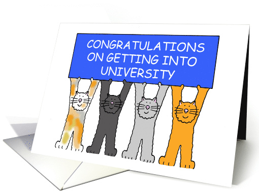 Congratulations on Getting Into University Cartoon Cats card (1395572)