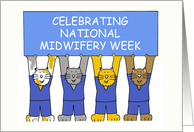 Celebrating National Midwifery Week October Cats Wearing Scrubs card