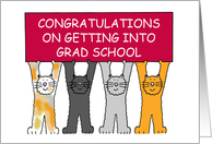 Congratulations Getting Into Grad School Cartoon Cats card