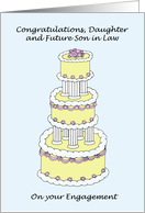 Daughter and Future Son in Law Engagement Congratulations card
