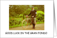 Good Luck Gran Fondo Century Bike Race Retro Cyclist card