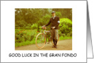 Good Luck Gran Fondo Century Bike Race Retro Cyclist card