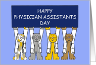 Physician Assistants Day October 6th Cartoon Cats Holding a Banner card