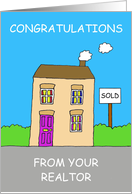 Congratulations from your Realtor Cute Cartoon House card