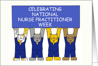 National Nurse Practitioner Week Cartoon Cats Wearing Scrubs card