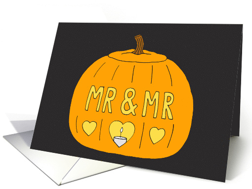 October 31st Gay Male Couple Halloween Jack O'Lantern Romance card