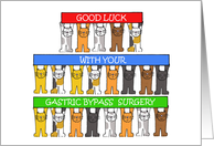 Gastric Bypass Surgery Good Luck Cartoon Cats card