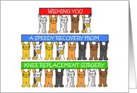 Speedy Recovery from Knee Replacement Surgery Cartoon Cats card