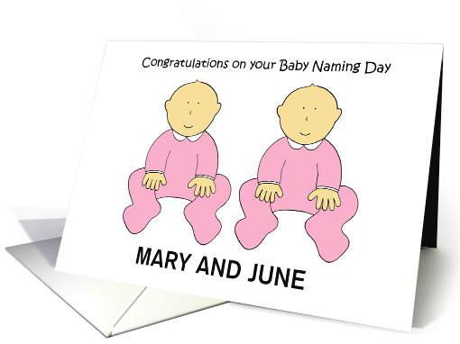 Twin Girls Baby Naming Day Congratulations to Personalize... (1414968)