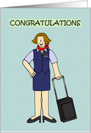 Congratulations Graduation Flight Attendant Cabin Crew Stewardess card