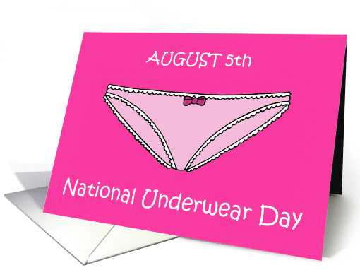 August 5th National Underwear Day Cartoon Frilly Knickers card