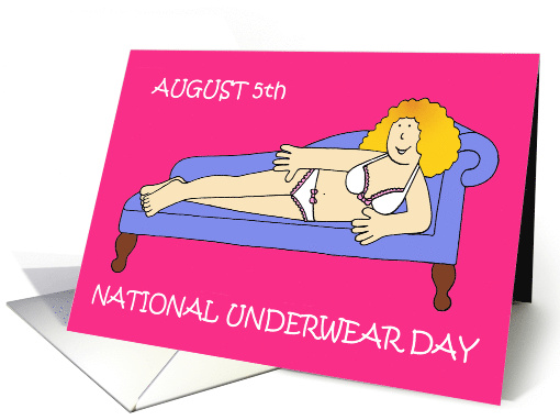 August 5th National Underwear Day Cartoon Sexy Lady card (1417388)