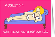 August 5th National Underwear Day Cartoon Sexy Lady card