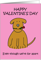 Valentine Cute Puppy Far Apart Long Distance Across the Miles Romance card