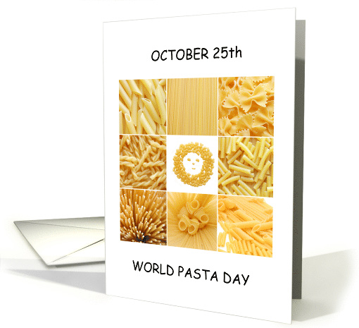 World Pasta Day October 25th Collection of Various Type of Pasta card