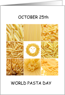 World Pasta Day October 25th Collection of Various Type of Pasta card