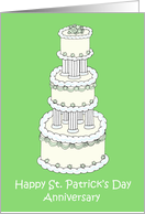 St Patrick’s Day Anniversary Stylish Wedding Cake card