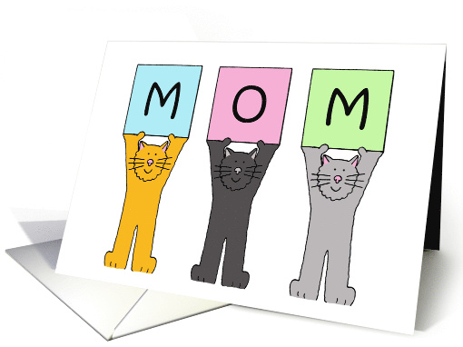 Happy Mother's Day Mom for Cat Lover Cute Cartoon Kittens card