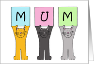 Happy Mother’s Day Mum Cartoon Cats Holding Letters card