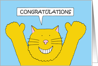 Congratulations on Having Braces Removed Cartoon Ginger Smiling Cat card