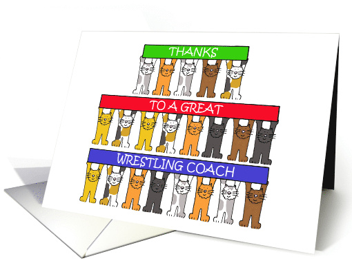 Thank you to a Great Wrestling Coach Cartoon Cats card (1424152)