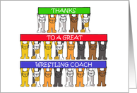 Thank you to a Great Wrestling Coach Cartoon Cats card