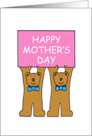 Happy Mother’s Day from Twin Boys Cute Cartoon Bears card