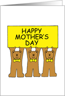 Happy Mother’s Day from the Triplets Cartoon Teddies card