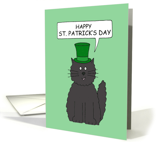 St. Patrick's Day Cartoon Talking Black Cat Wearing a... (1425764)