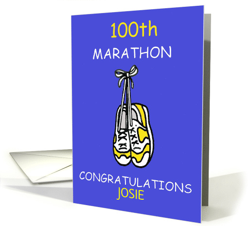 100th Marathon Congratulations to Customize with Any Name card