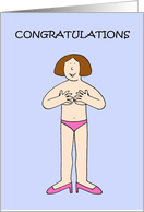 Congratulations on Your New Boobs Cartoon Lady card