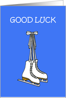 Good Luck Figure Skating Competition Cartoon Blades card