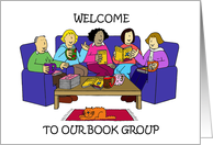 Welcome to Our Book Group Cartoon Group of People Reading card