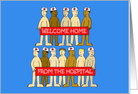 Welcome Home from the Hospital Cartoon Semi Naked Men Humor card